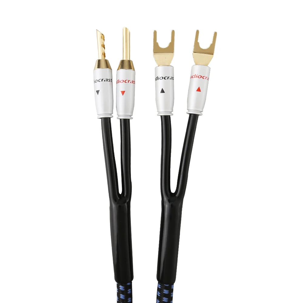 Ein Paar Audiocrast SP14 HIFI versilberte Lautsprecherkabel, hochwertiges OCC-Lautsprecherkabel für Hi-Fi-Systeme, Y-Stecker, Bananenstecker. – Detail 14