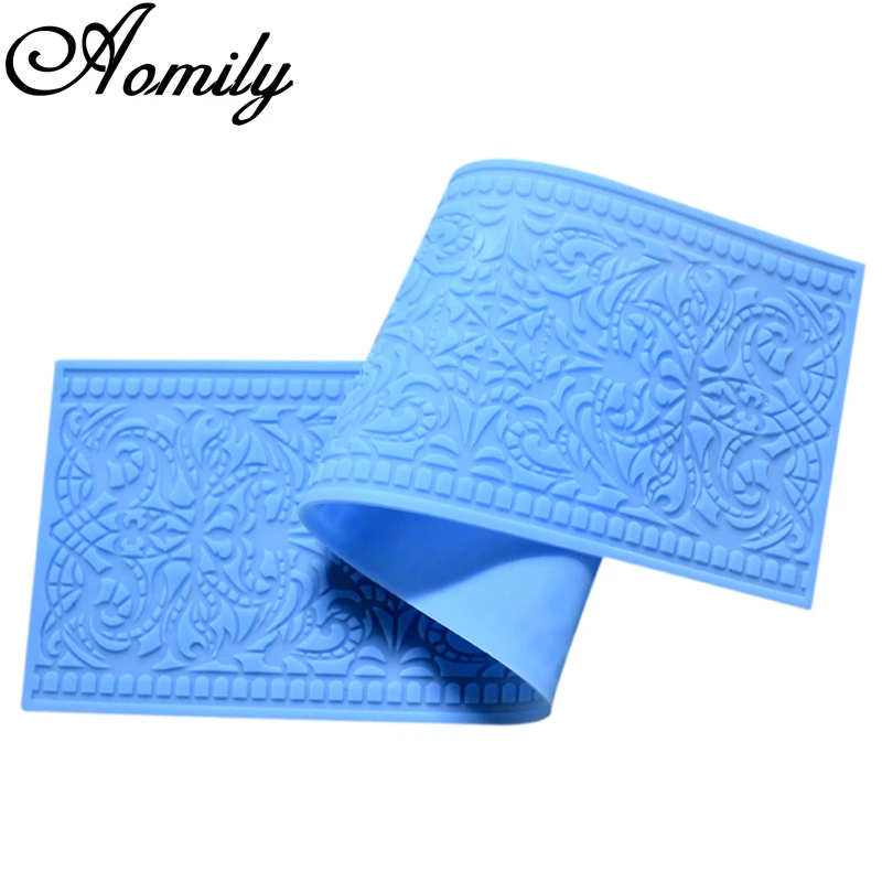 Aomily Artistic Flower Lace Mold Cake Border Decoration Tools Fondant Cake Mold Food Grade Silicone Mat Mould Baking Flower Mold