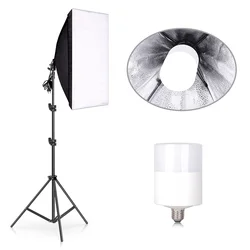 Photography 50x70CM Softbox Lighting Kits System Soft box Professional Continuous Light Use For Photo Studio Portrait Shooting