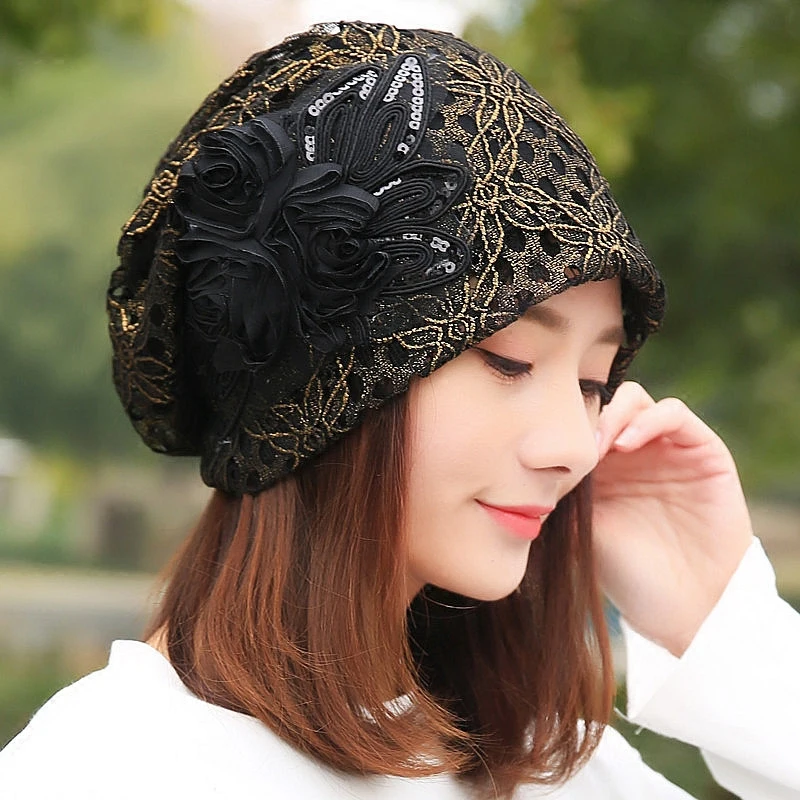 Spring Autumn Hat For Women Skullies Beanies Women Fashion Warm Cap Unisex Elasticity Knit Beanie Hats Gorros Female Lace Caps