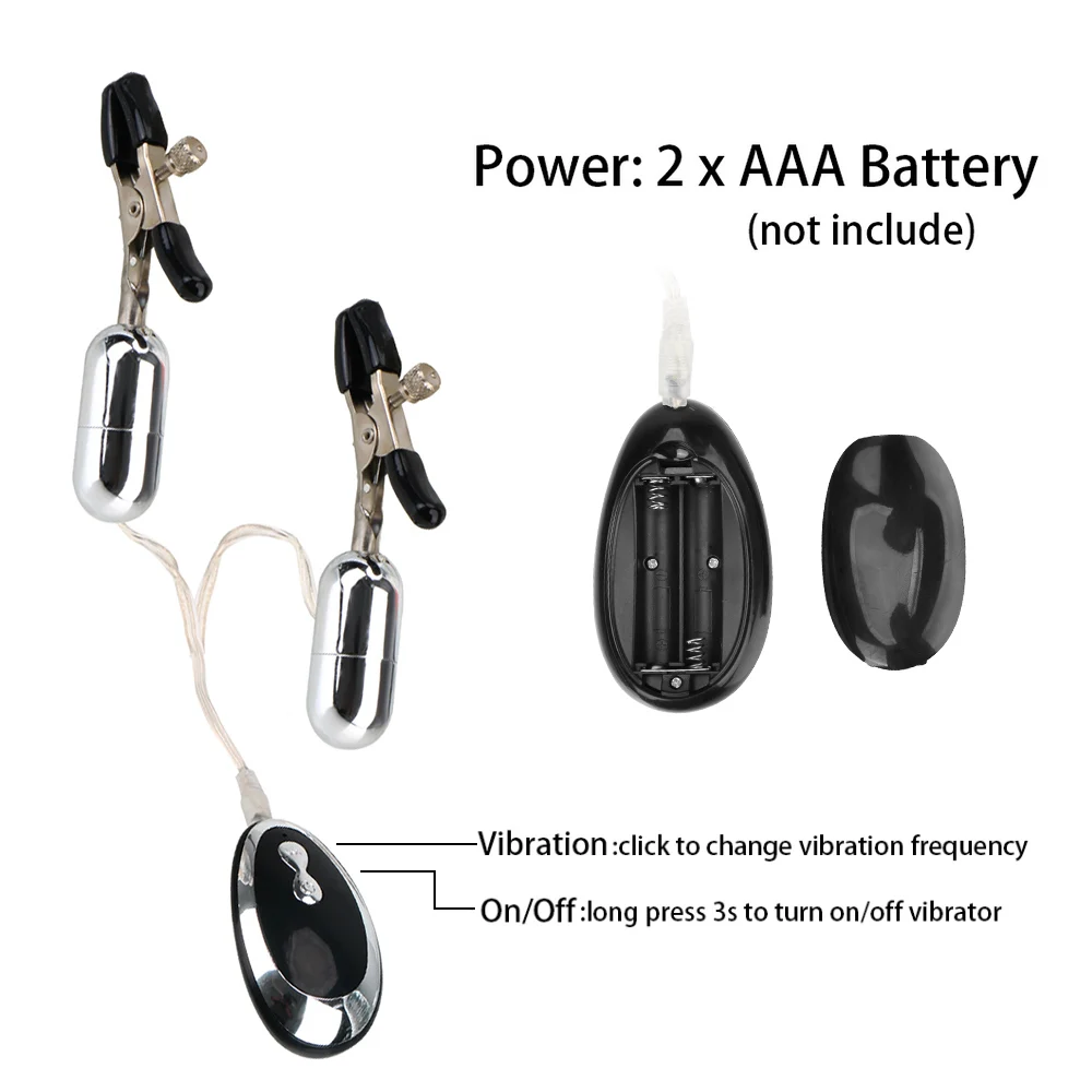 هزاز الحلمة للنساء والزوجين ، تحفيز البظر ، ألعاب جنسية ، تدليك الثدي ، مشابك البظر ، 20 تردد