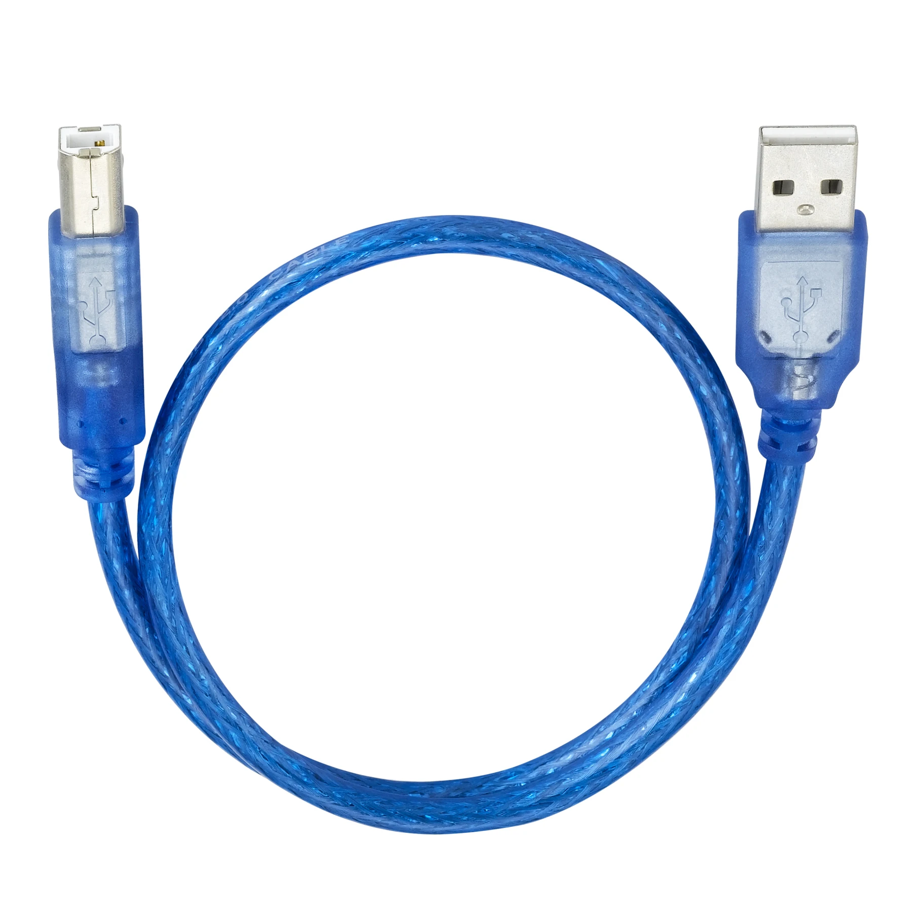 Bochara USB 2.0 kabel do drukarki typ A męska do typu b męskie podwójne ekranowanie (folia + pleciony) wysoka prędkość 30cm 50cm 100cm
