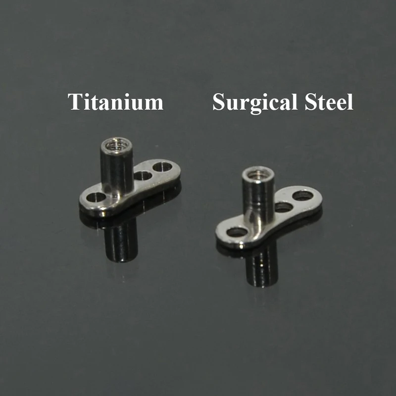 1PC Dermal Anchor Top Piercing with Base Skin Diver Surface Ring Micro Retainers Hide-it In Body Implant Stud Dermal Jewelry 16G