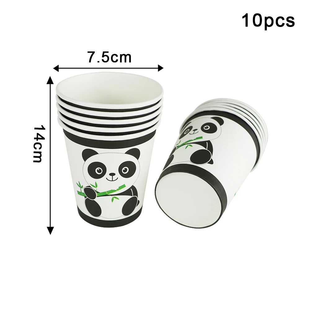 Cartoon Panda Birthday Party Decorations Kids Disposable Tableware Cupcake Plate Napkins Cup Box Baby Shower Party Supplies