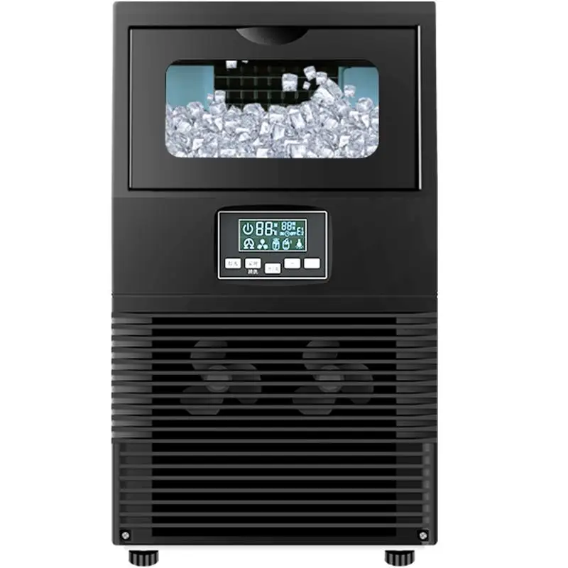 HICON-máquina de hielo automática para tienda de té y leche, máquina comercial para hacer cubitos de hielo, bar, 50KG, 68KG