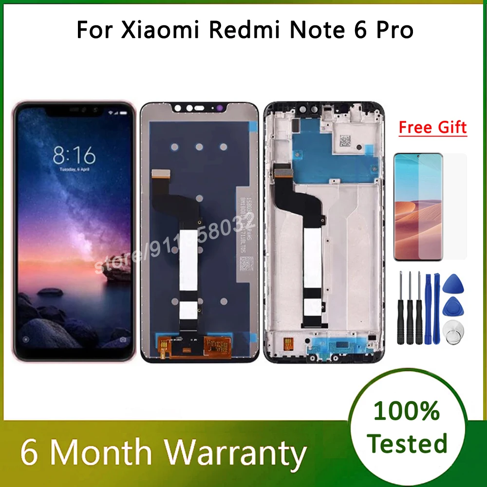 

6.26" High Quality Pantalla Display For Xiaomi Redmi Note 6 Pro LCD Touch Screen Digitizer assembly For Redmi Note6 Pro Screens