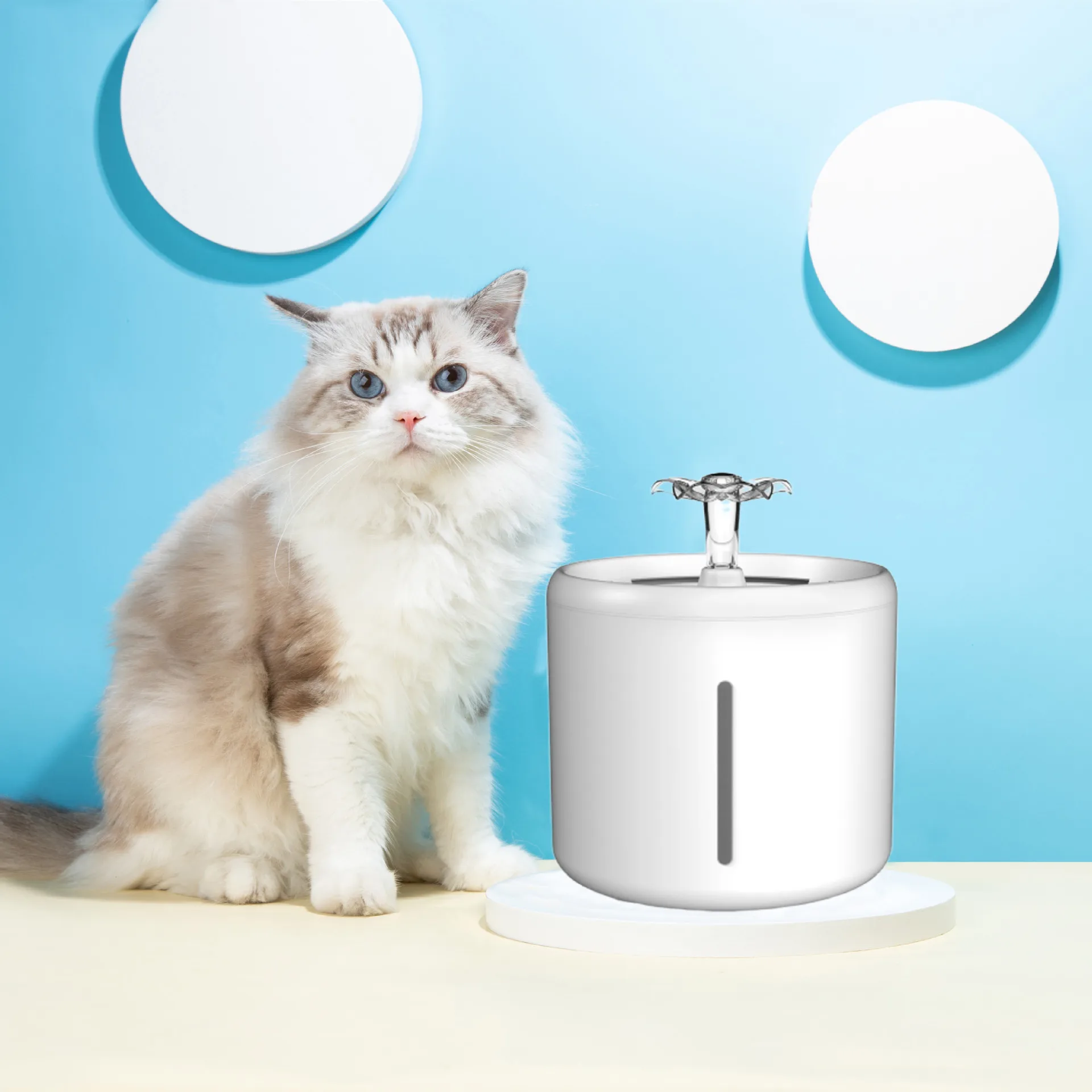 Electronic Water Fountain for Pets, USB Automatic Dispenser, Super Quiet Cat Feeder, Dog Drinking Fountain, 2.6L Filters Senso