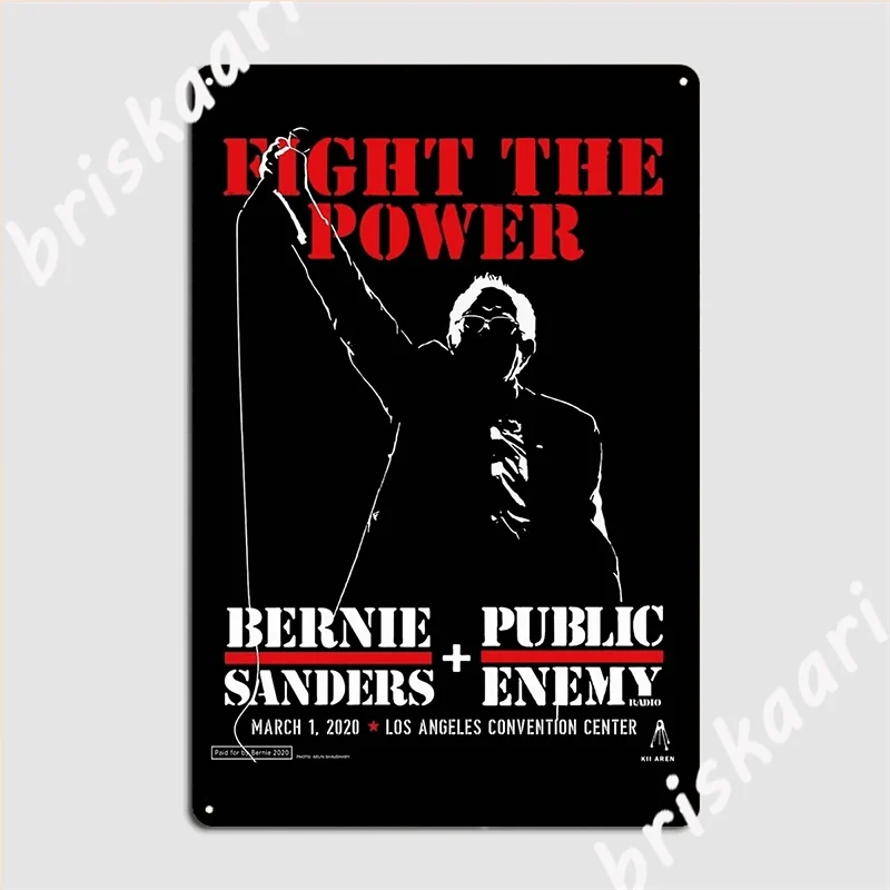 Bernie Fight The Power Metal Plaque Poster Customize Party Wall Decor Cinema Kitchen Tin Sign Poster