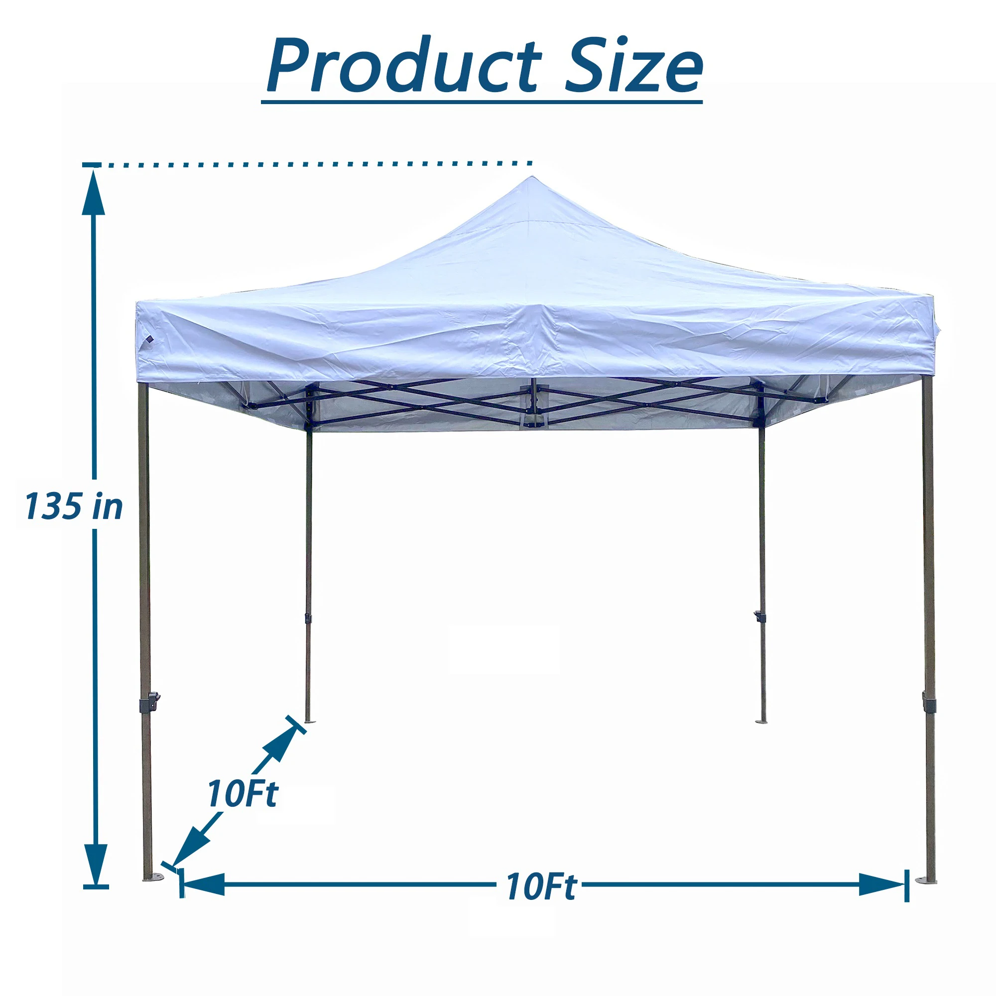 10x10 Ft Outdoor Easy Pop up Canopy Tent Folding Portable Tent with Carrying Bag White[US-Stock]