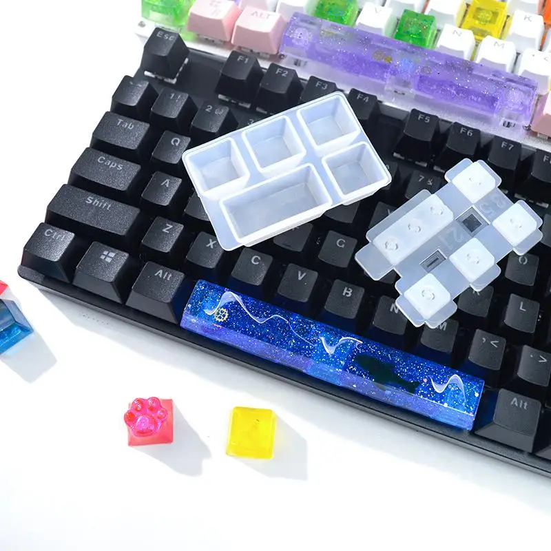 DM176 Keycap Mold Game Mechanical Keyboard Epoxy Resin Silicone Mould Key Puller Computer PC Gamer DIY Crafts Handmade Art