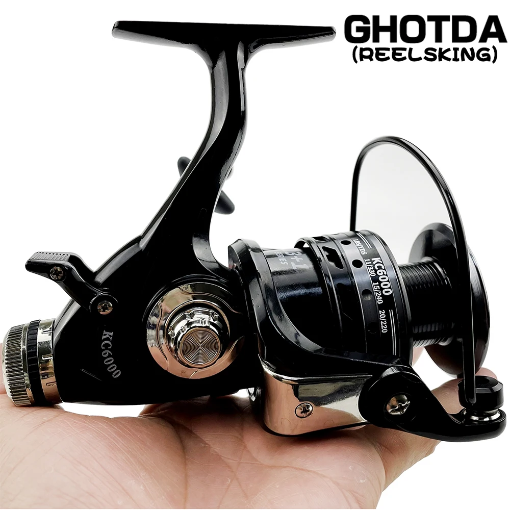 Carrete de pesca giratorio, carrete de pesca de carpa de agua dulce/salada Pro/post, carrete de fundición suave de doble freno