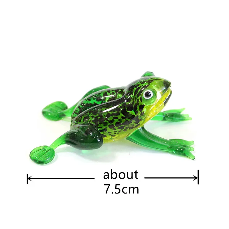 Different Styles Cute Animal Mini Figurines Murano Glass Frog Ornaments Collection 2022 New Year Party Gifts For Kids Home Decor