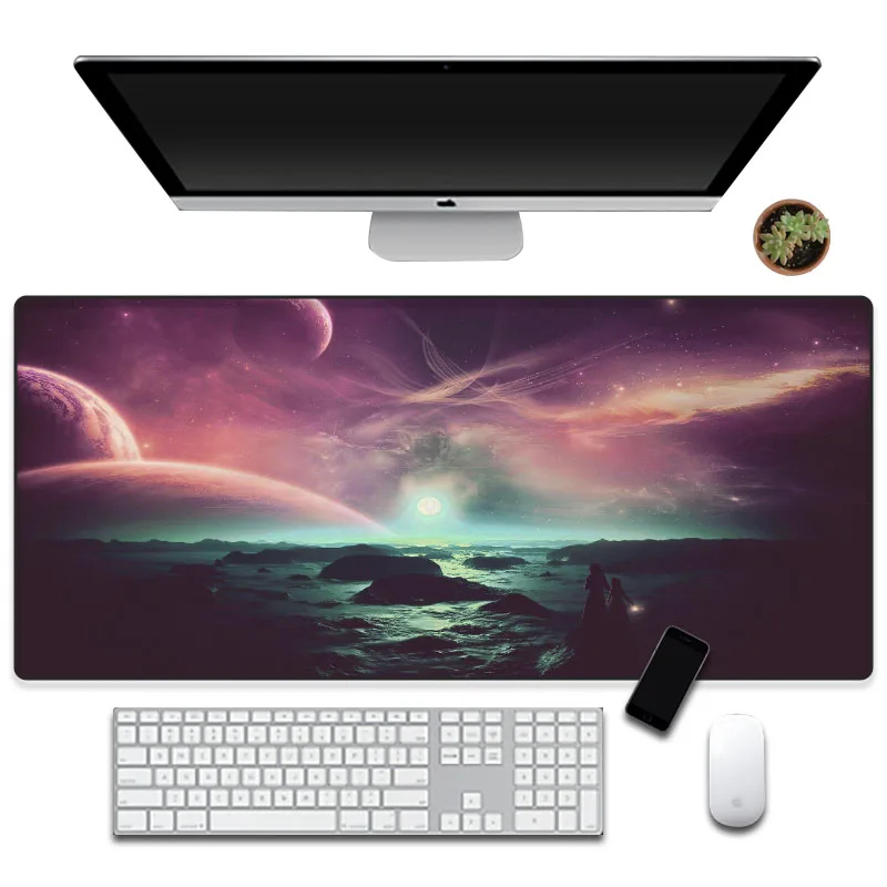 

Yuzuoan aesthetic galaxy large mouse pad XL office gaming mouse pad laptop game table pad XXL