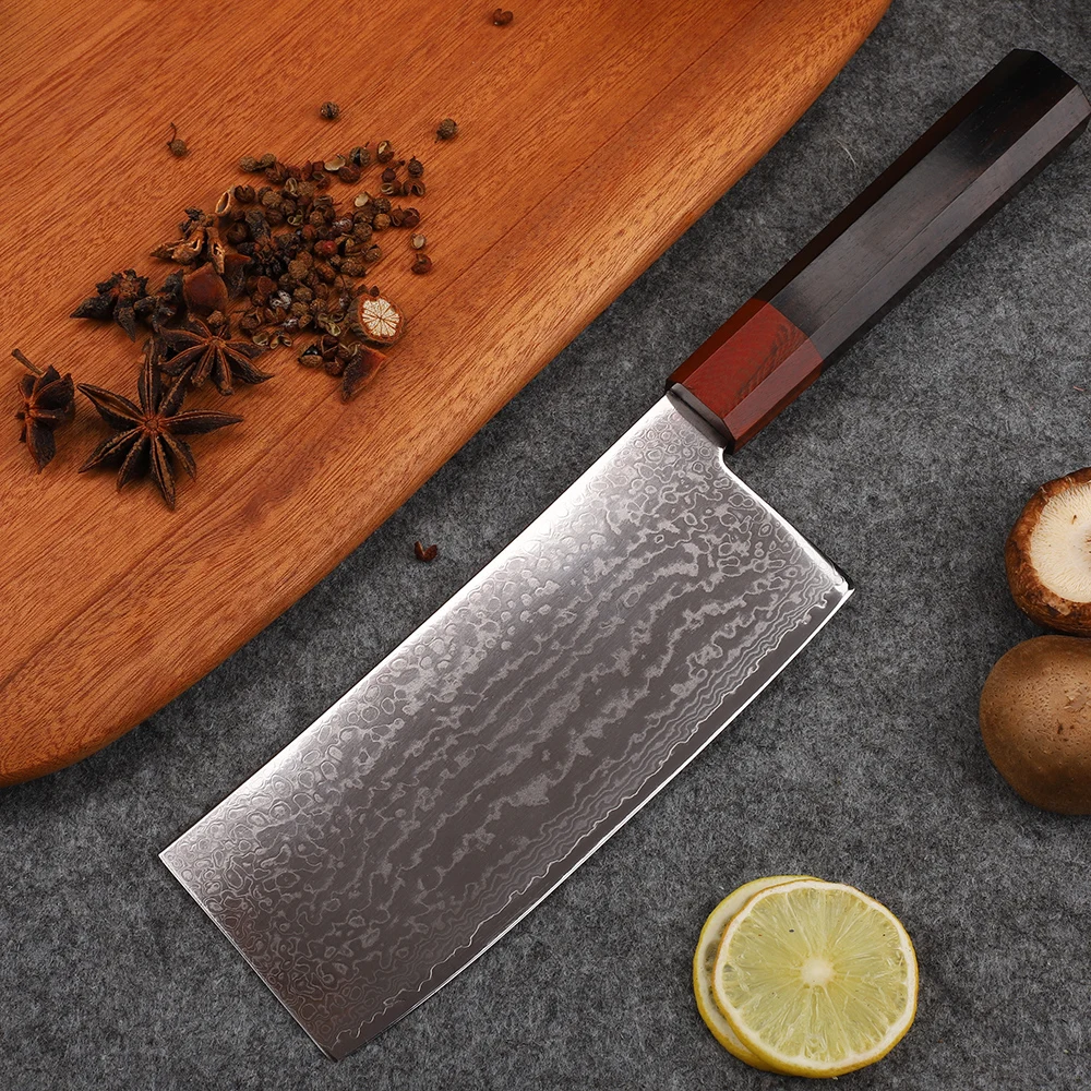 

6.5 Inch Damascus VG10 Sandalwood Handle Chef Multi-Use EDC Utility Knife for Cutting Vegetables and Meat