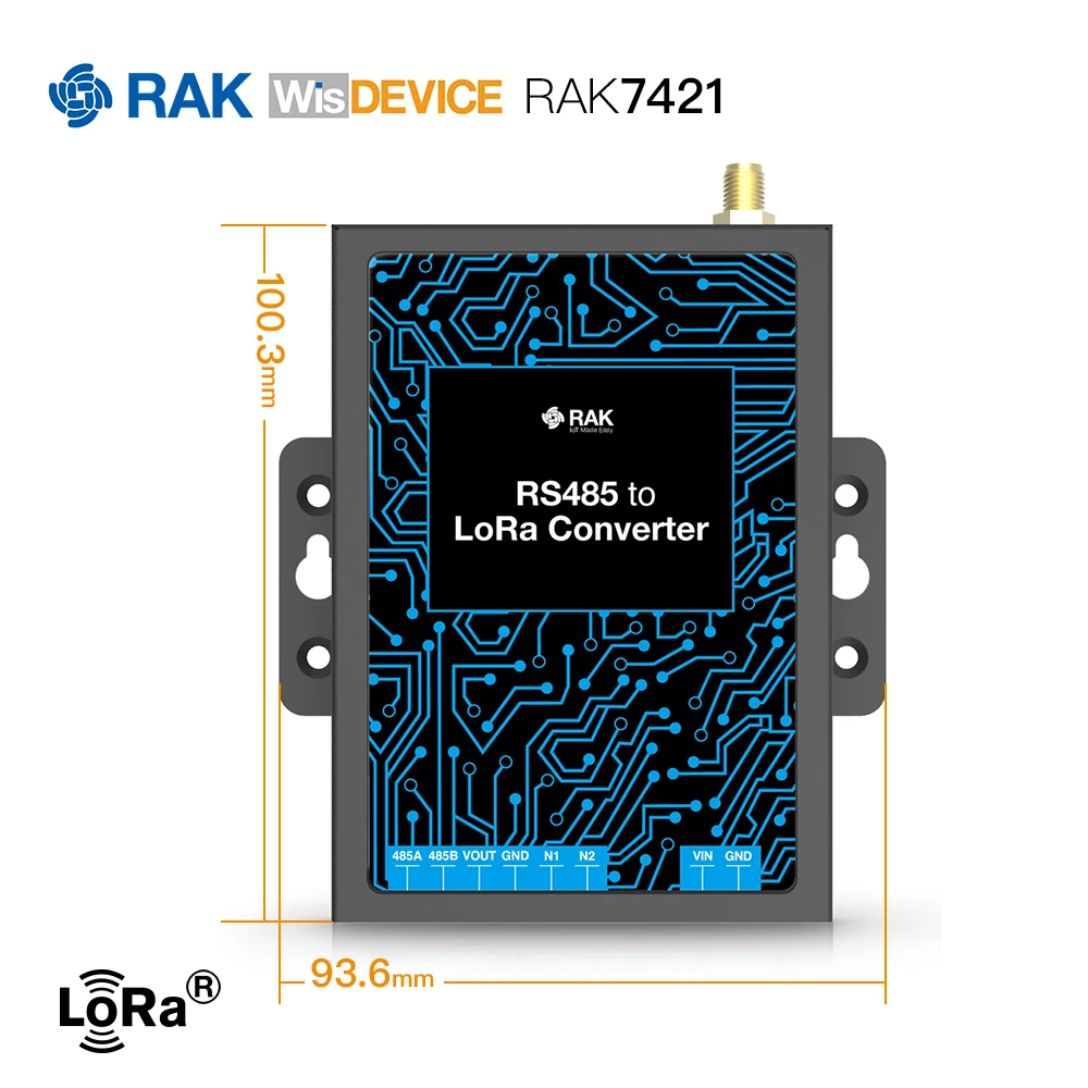 Rak7421 il raccoglitore di dati industriale da RS485 a Lorawan supporta la conversione bidirezionale della modalità Polling