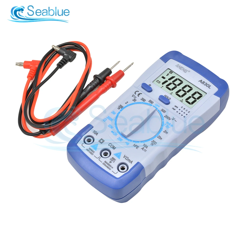 1Pcs A830L LCD Digital Multimeter AC DC Voltage Diode Freguency Multitester Current Tester Luminous Display With Buzzer Function