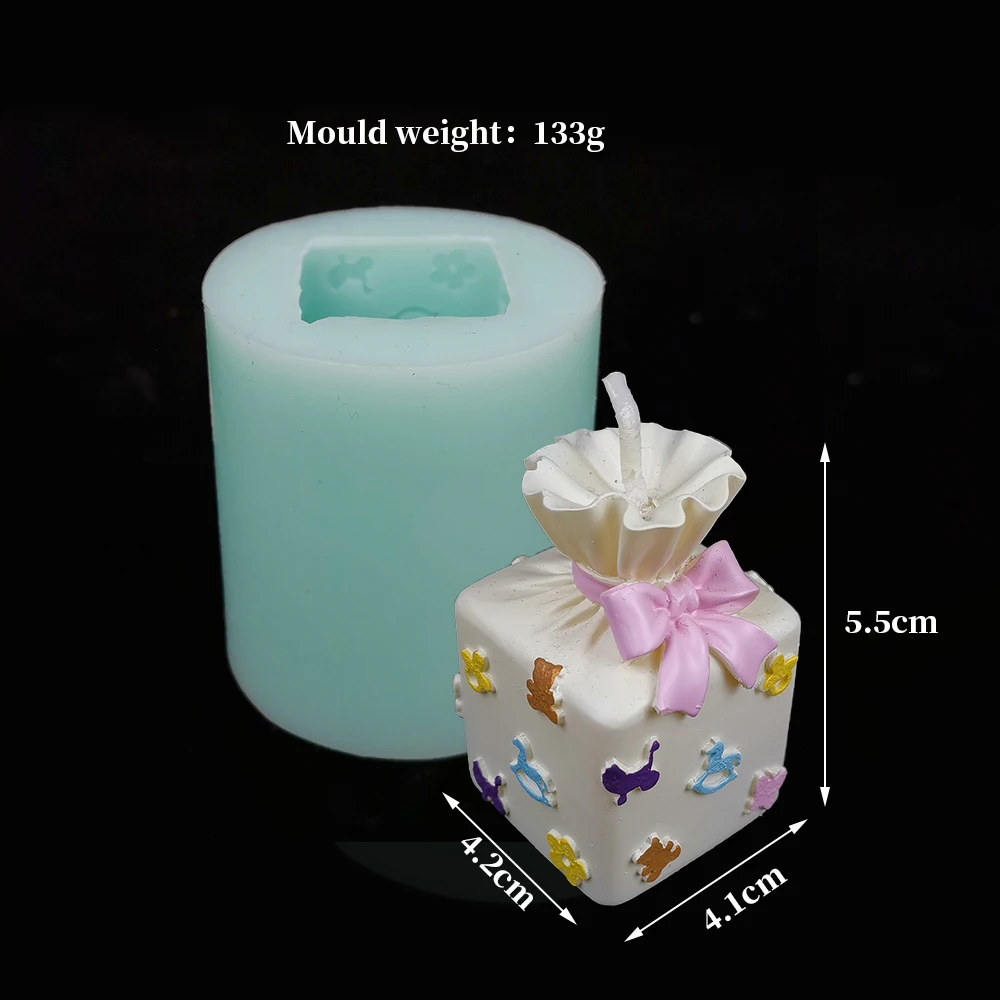 3D Gift Shape Molds DIY Candy Box Candle Mold Storage Box Soap Mold Makeup Jewelry Candy Storage Objective Silicone Mold