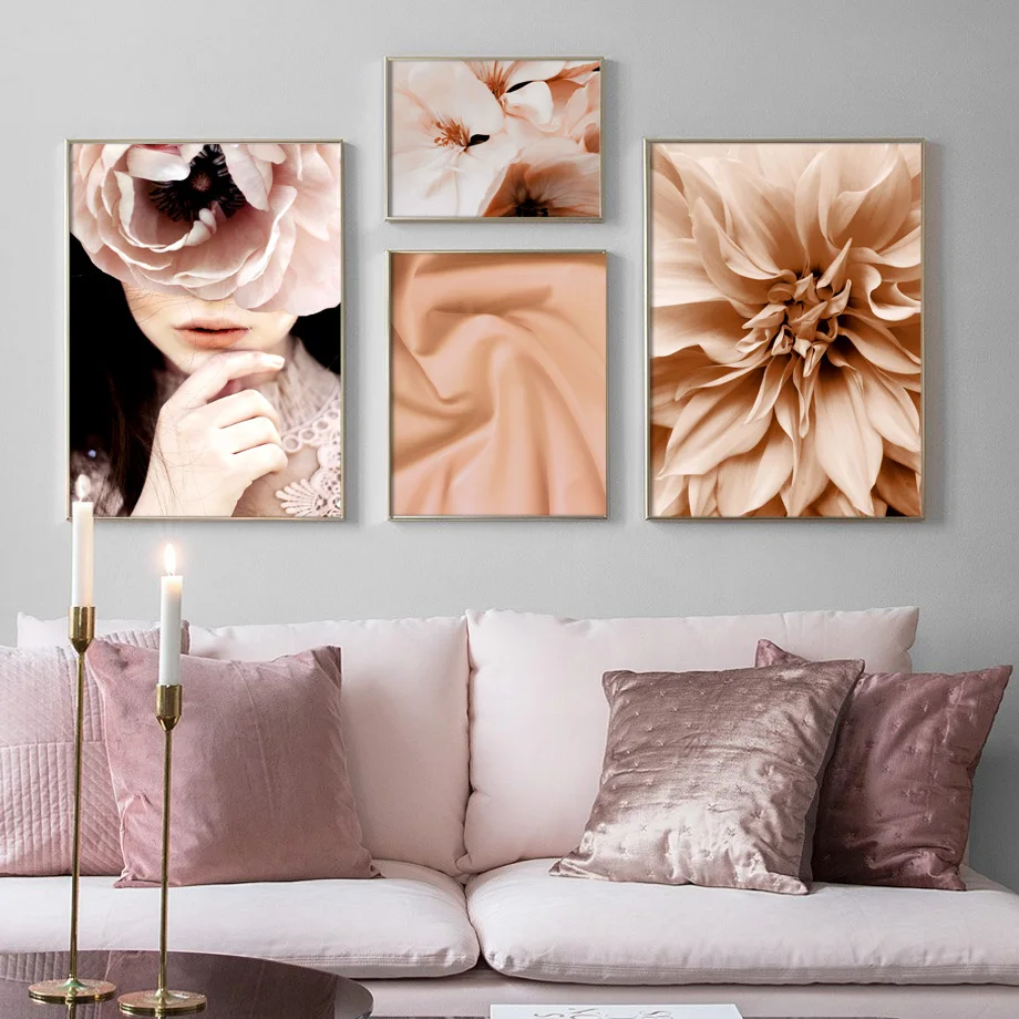 

Flower Girl Abstract Fluid Art Quotes Wall Art Canvas Painting Nordic Posters And Prints HD Wall Pictures For Living Room Decor