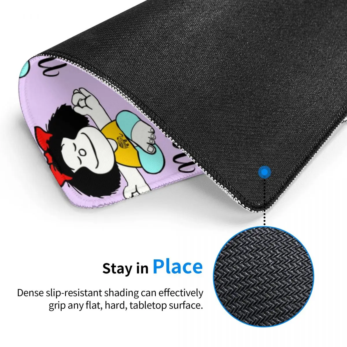 Mafalda Namaste Mouse Pad with Locking Edge Comfortable Gamer Mousepad Non Slip Rubber Fashion Manga Cartoon Office Computer Mat