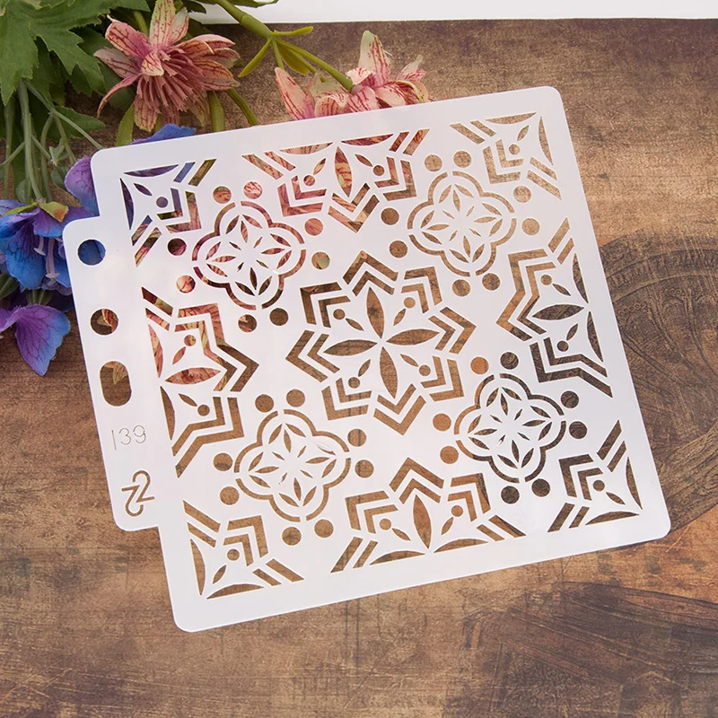 Geometric DIY Layering Stencils Painting Scrapbooking Coloring Embossing Album Decorative Template