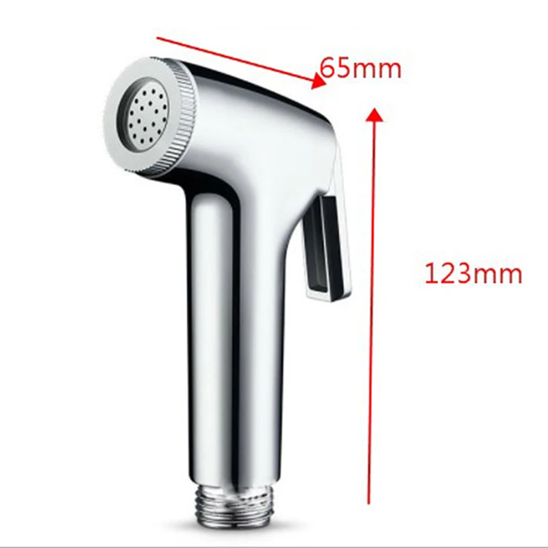 Stainless Steel Chrome Bidet Spray Tap Hygienic Toilet  Shower Head Hose Bathroom Flushing Hand-held Booster Spray Gun