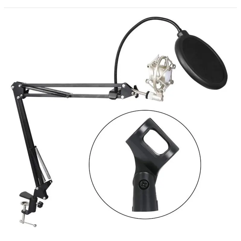 Nb35 ميكروفون مقص الذراع حامل حامل ، ترايبود حامل ، لايف ناتئ قوس ، العالمي صدمة جبل
