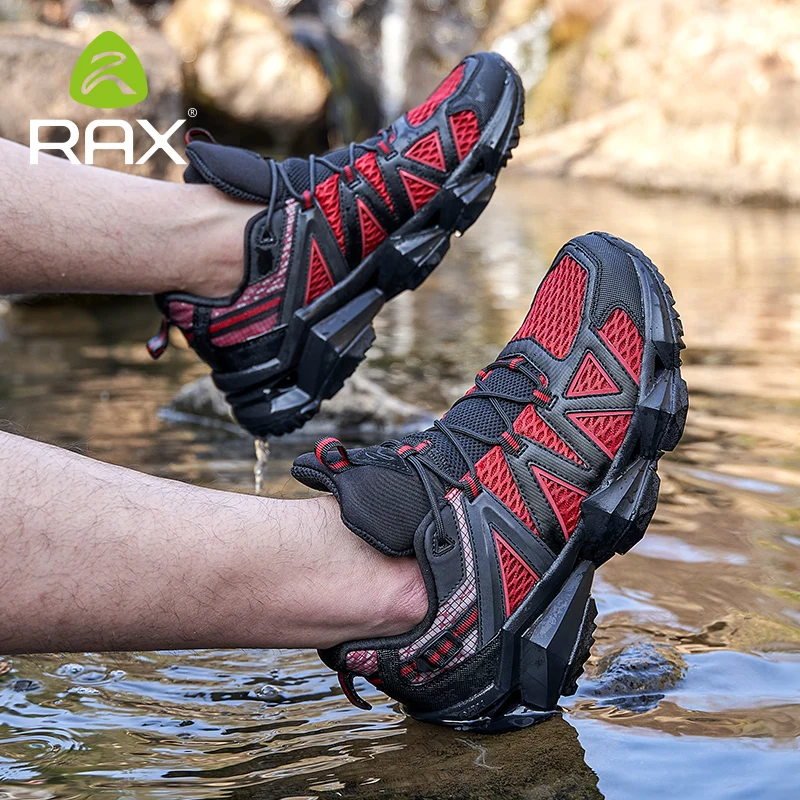 RAX Men's Hiking Shoes Spring  Outdoor Sneakers Men Breathable Mesh Trekking Boots Tactical Walking Ankle Shoes Camping Tourism