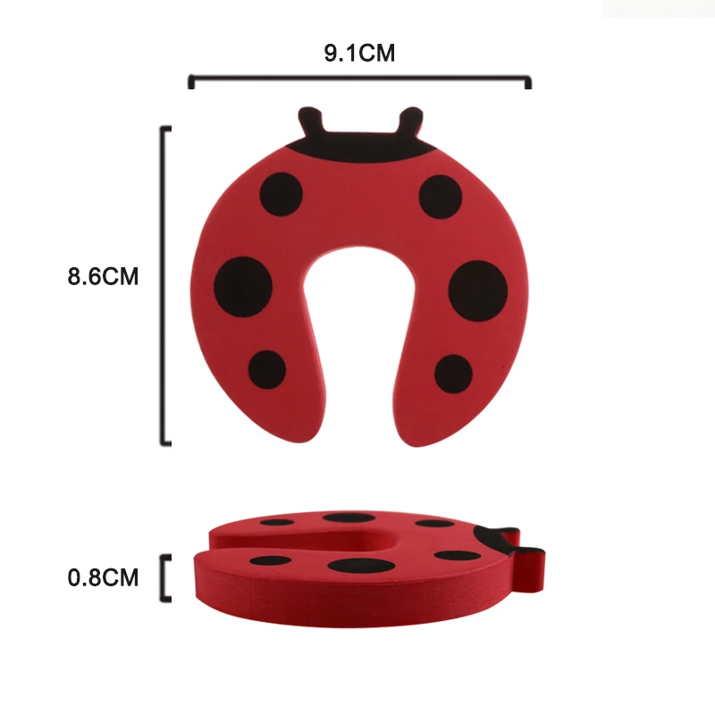 Bloqueadores de puerta con dibujos de animales para niños, soporte de tope de seguridad, protector de dedo, atrq0073, 10 unids/lote