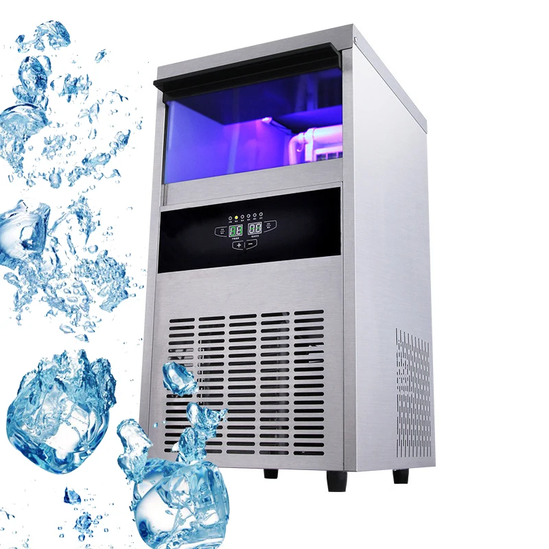 

220V/110V Automatic Ice Making Machine 55kg/24h Commercial Cube Ice Maker For Milk-Tea Shop/Small Bar/Cafe