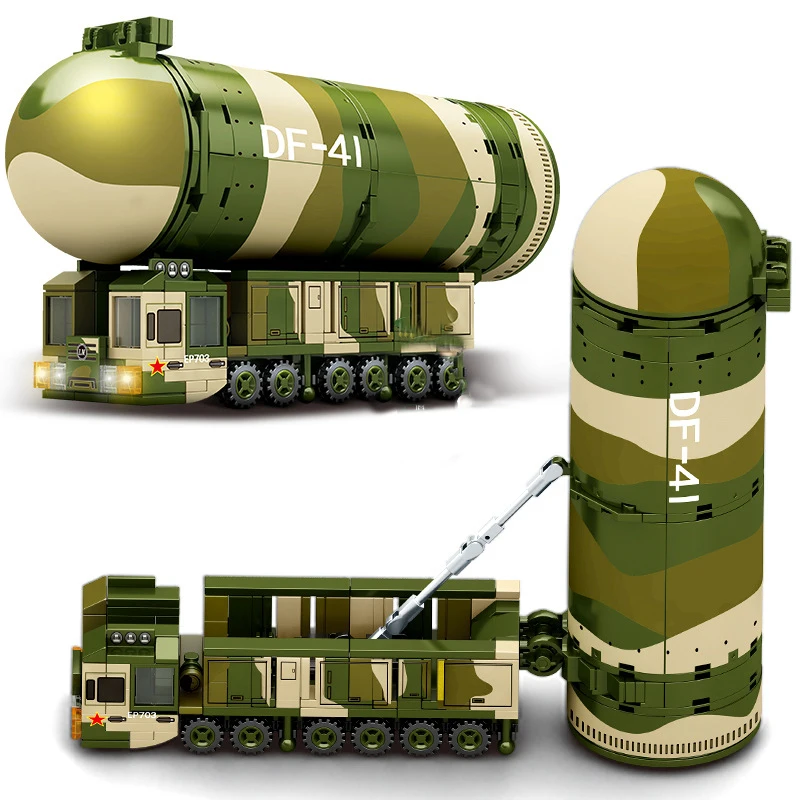 

WW2 Military Series Cute DF-41 Missile Vehicle Soldier Accessories MOC Building Blocks Ballistic Missile Bricks Toys Gifts