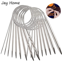 11PCS Circular Knitting Needles 80cm Stainless Steel Circular Needles Crochet Hook Sets 1.5-5MM Needles for Knitting Project