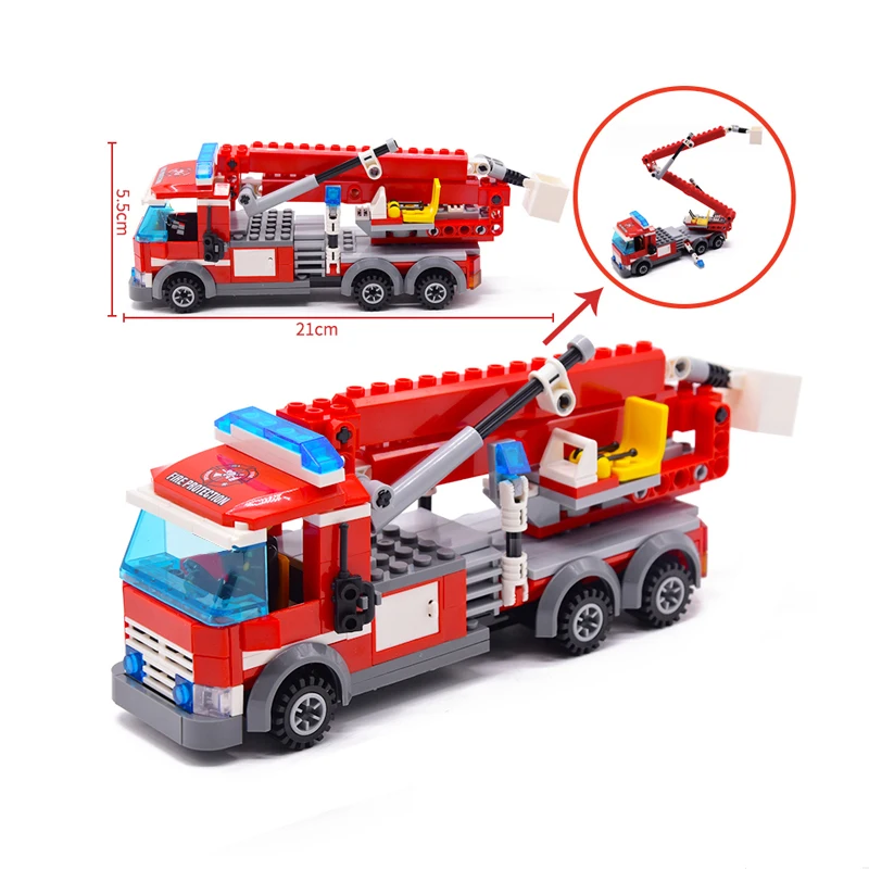 244pcs Fire Fighting Rescue Trucks Car Building Blocks City Police Firefighter Bricks children boys Toys Christmas Gifts