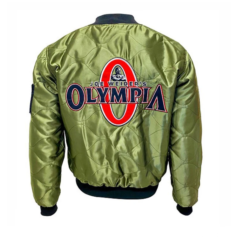 High Quality OLYMPIA Men\'s Zipper Collar Jacket Bodybuilding Casual Embroidery Cotton-Padded Jacket Sweatshirt Sportswear Brand