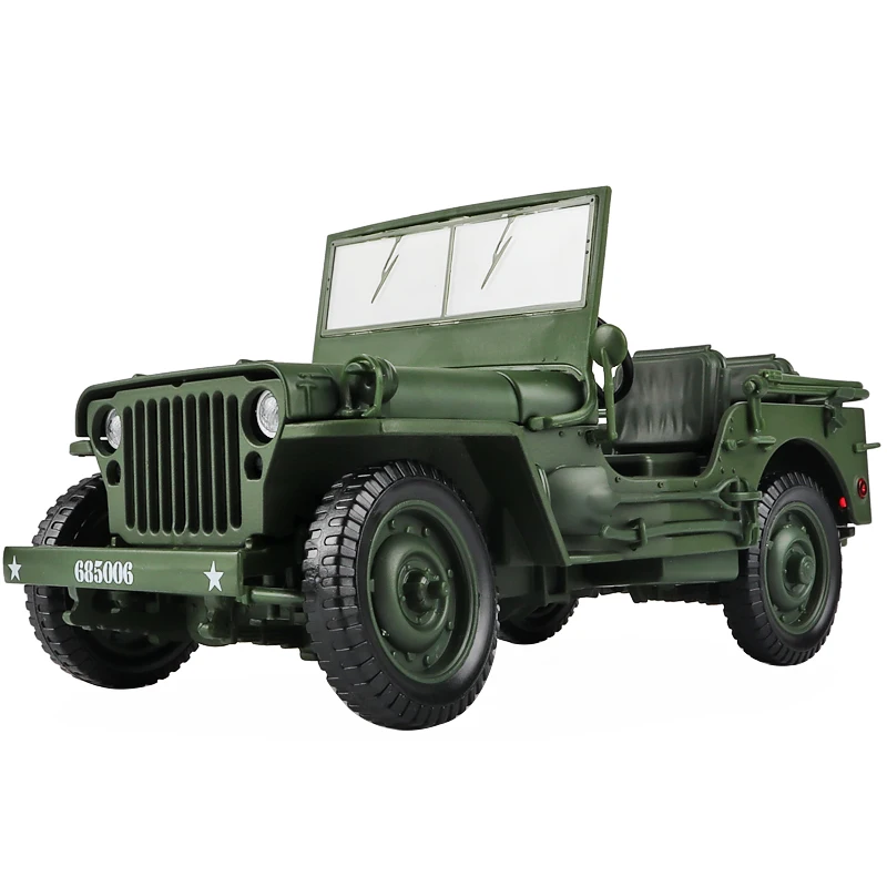 1:18 Tactical Military Model Old World War II Willis GP JEEPS Military Vehicles Alloy Car Model For Kids Toys Gifts