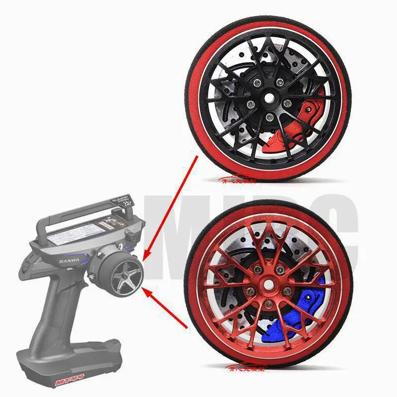 

Handwheel for SANWA MT4 MT4S M11X M11 MX-V Steering wheel Black Red Metal remote control