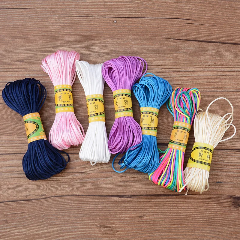 New Nylon Rope 20M/Lot Satin Cords 1.5mm DIY String Accesories Baby Silicone Teething Plastic Clip Baby Teether Wholesale