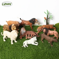 Simulation saber-toothed tiger lions,roaring smilodon action figure garden decoration Animals Model Educational Toy For Kids