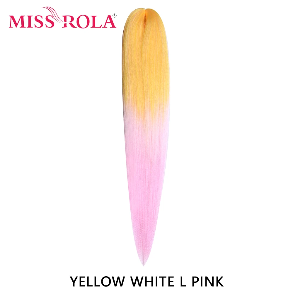 Miss Rola Synthetische 30 Inch 100g Kanekalon Haar Vlecht Yaki Recht Pre Uitgerekt Roze Groothandel Bulk Haarverlenging Jumbo Vlecht