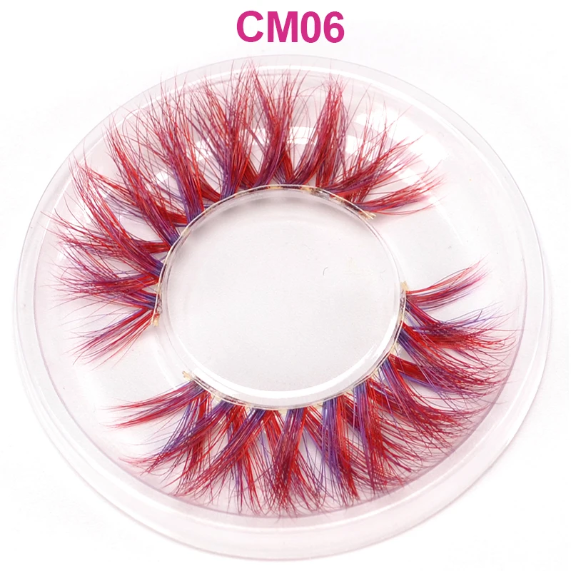 OKAYLASH 3D 6D False Colored Eyelashes Natural Real Mink fluffy Style Eye lash Extension Makeup Cosplay Colorful Eyelash