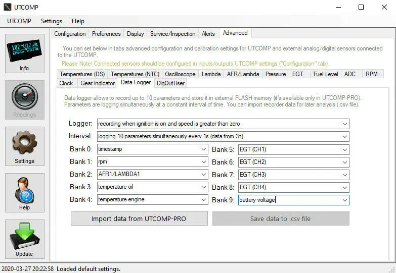 DATA LOGGER per inoltre, EGT, BOOST, pressione dell'olio, TEMP ecc. per Android
