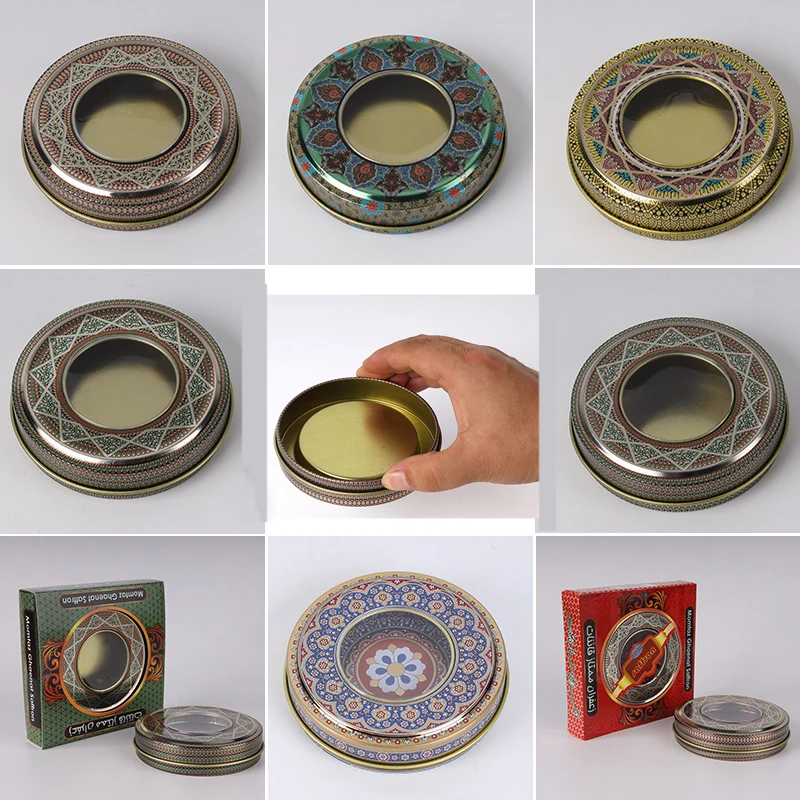 1PC Exquisite Saffron Tin Box For 5g Or 10g Saffron Packing Box Tin Box With Pvc Window Small Objects Storage Box