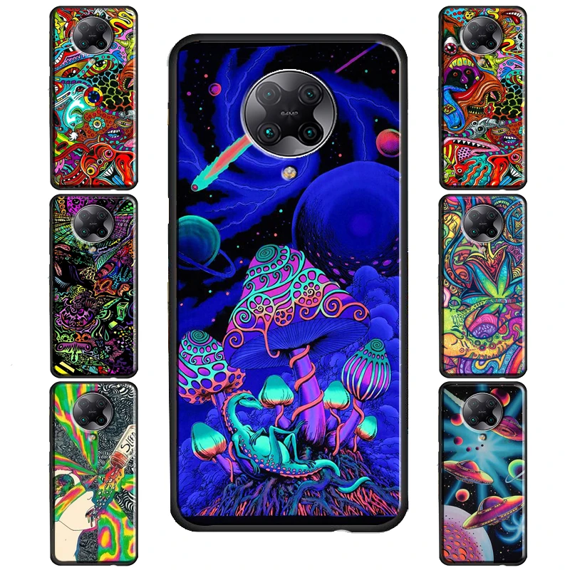 Psychedelic Trippy Cover For POCO F3 X3 GT F1 F2 M3 M4 X4 NFC X3 Pro Case For Xiaomi 12 10T 11T Pro Mi 11 Lite