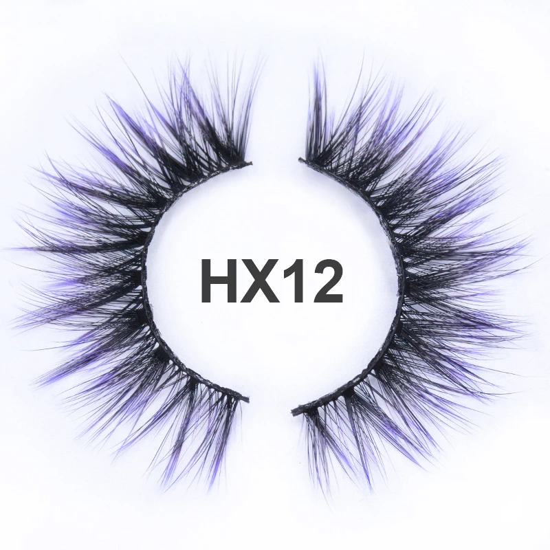 Cruelty Free Natural 3D Ombre Color Synthetic Fiber Fake Eyelashes  Faux mink Colored Lashes for  Makeup Party