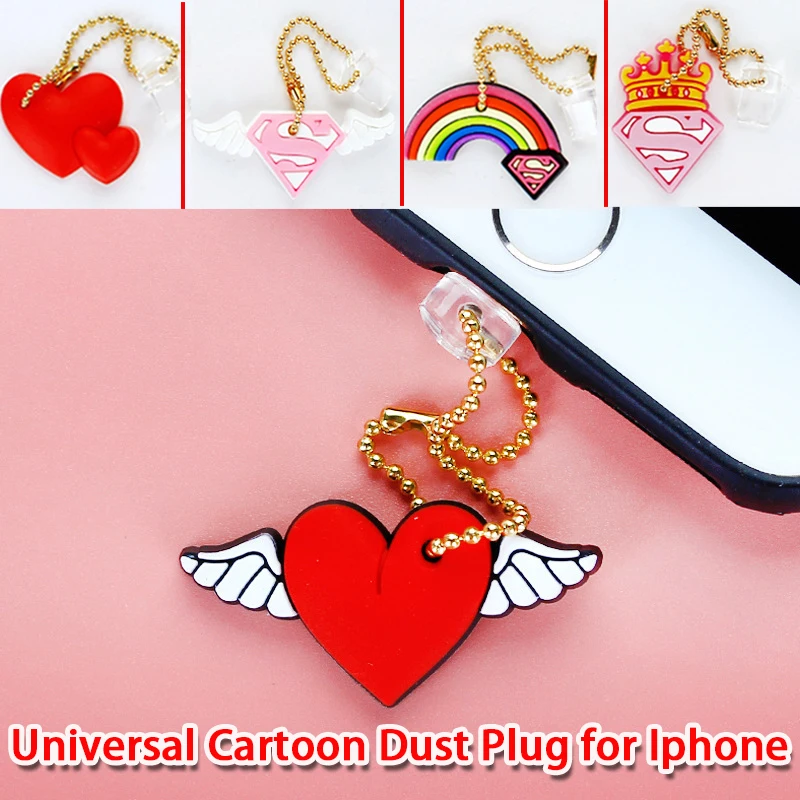 Phone Charging Port Dust Plug Dust Cover Pendant Anti Dust Waterproof Dock Phone Accessories Dust plug for iphone Ipad series