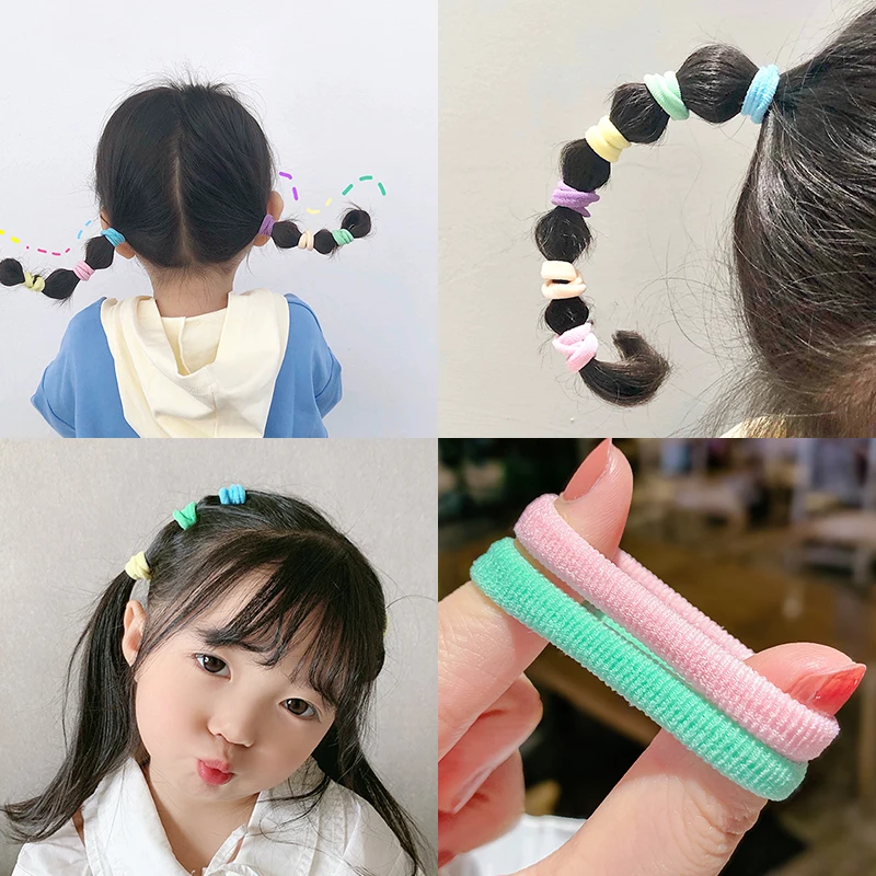 7 Styles 50/100Pcs/Set Girls Baby Hair Bands Colorful Small Headband For Kids Children Hair Accessories High Elastic Scrunchies