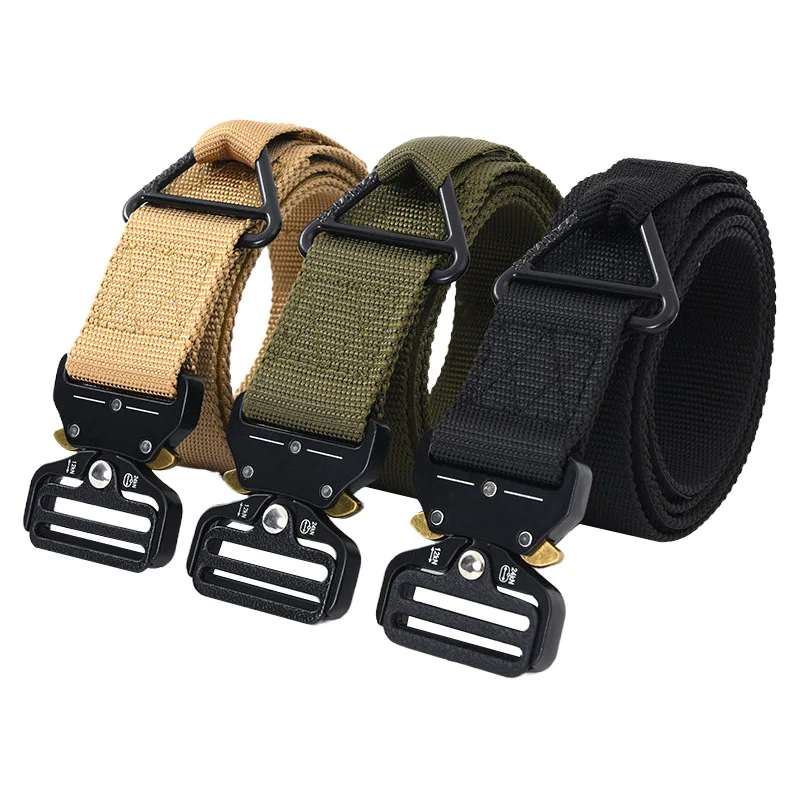 Outdoor Sports Running Belt Men's Women's Tactical Belt Mountaineering Nylon Belt Hunting Training Combat Survival Waistband