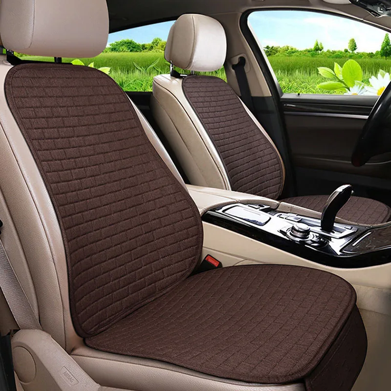 Car Seat Cover Front/Rear Flax/Linen Seat Cushion Protector Pad Black/Red/Beige/Grey/Coffee/Brown For Citron C5 Aircross F6 X45