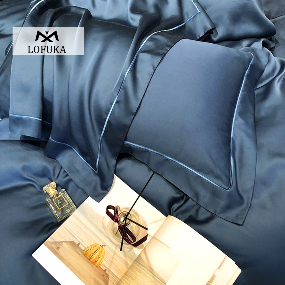 

Lofuka Beauty Noble Blue 100% Silk Pillowcase Top Grade Silk Healthy Beauty Skin Hair Pillow Case Gift For Family Deep Sleep