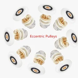 8PCS 19/23/25/27mm Diameter Shower Glass Sliding Door Hanging Wheel Roller Bathroom Sliding Cabinet Eccentric Pulleys