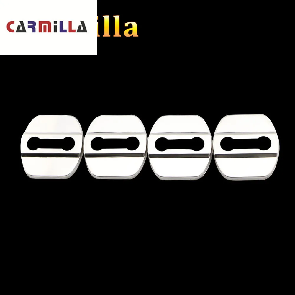 Carmilla Car Interior Stainless Steel Door Lock Protection Cover Door Sticker for Renault Koleos Kadjar 2009 - 2020 Accessories